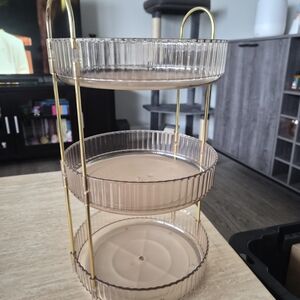 Two-Tier Gold and Clear Display Stand